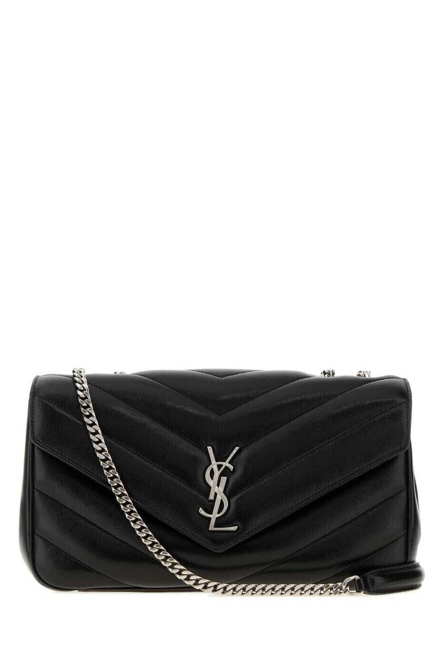 Saint Laurent Loulou Quilted Leather Shoulder Bag Black